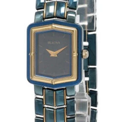 New Bulova Blue Dial 2-Tone Stainless Steel Women's Watch 98L13