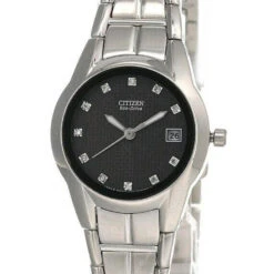 CITIZEN Eco Drive Black Dial SS Women's Watch EW1410-50G