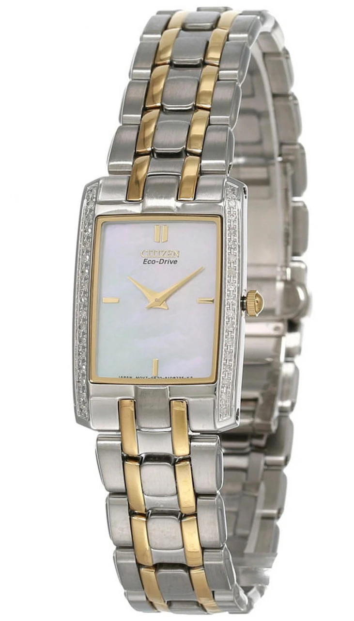 CITIZEN Stiletto Eco Drive MOP Dial 2-Tone Women's Watch EG3174-53D 3 CITIZEN Stiletto Eco Drive MOP Dial 2-Tone Women's Watch EG3174-53D